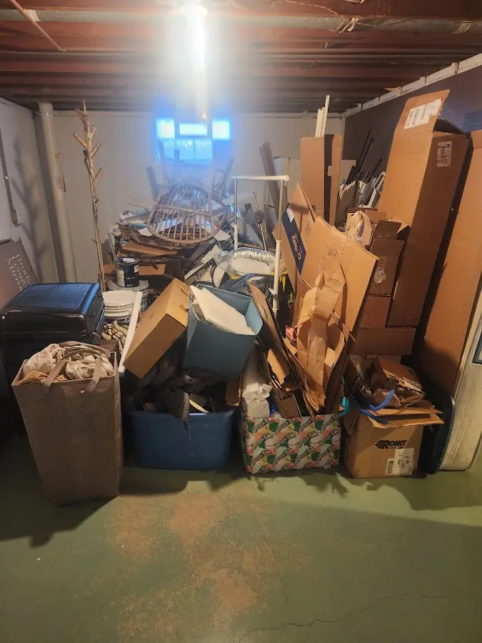 Roll-off dumpster container at job site for 20 Yard Dumpster Rental in Minot